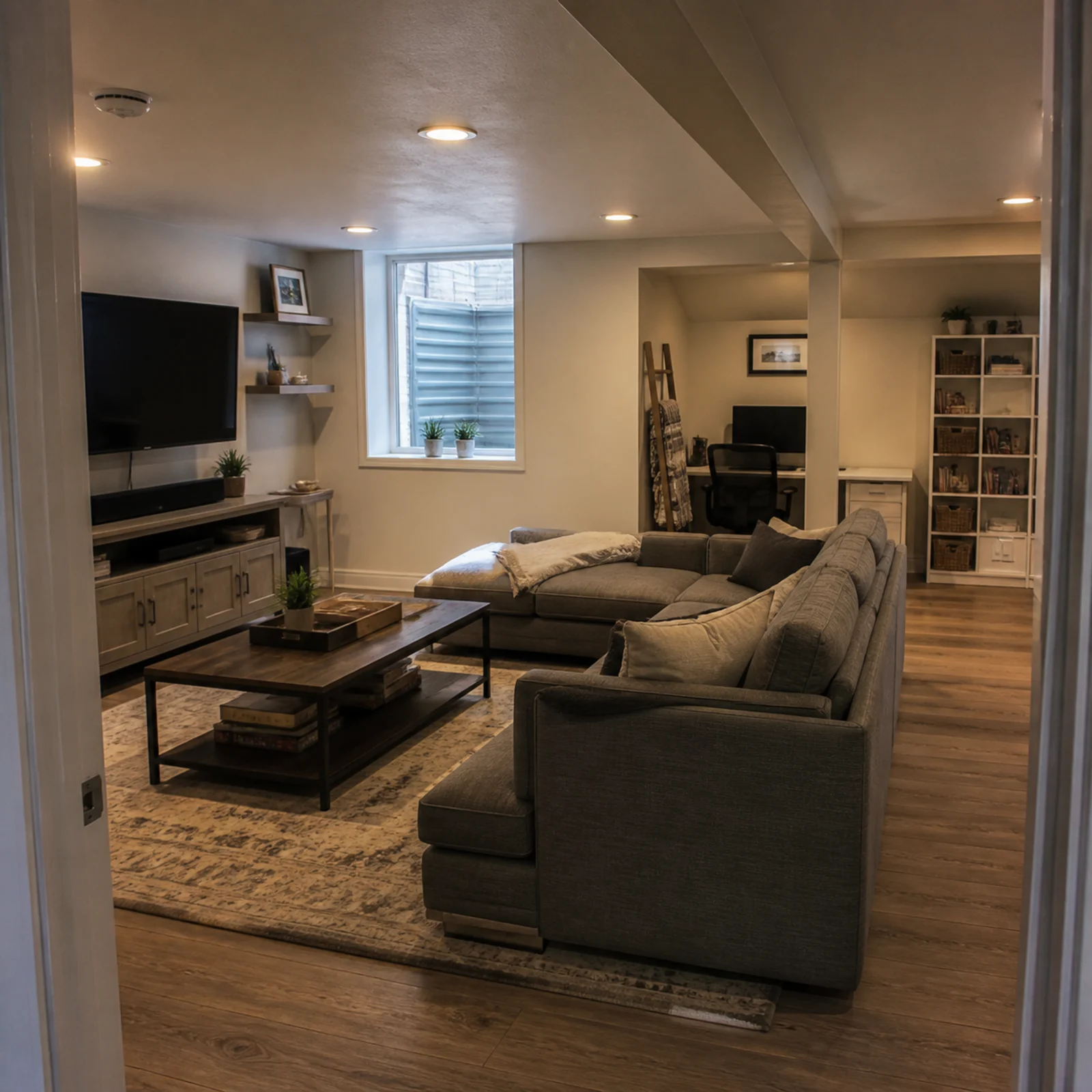 Completed basement finish and closeout condition