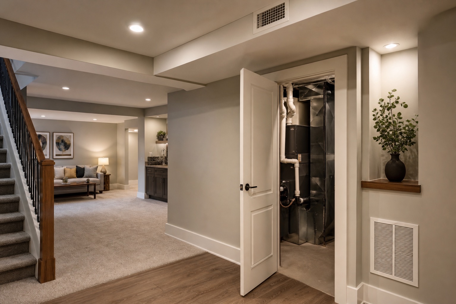 Basement mechanical and finish planning
