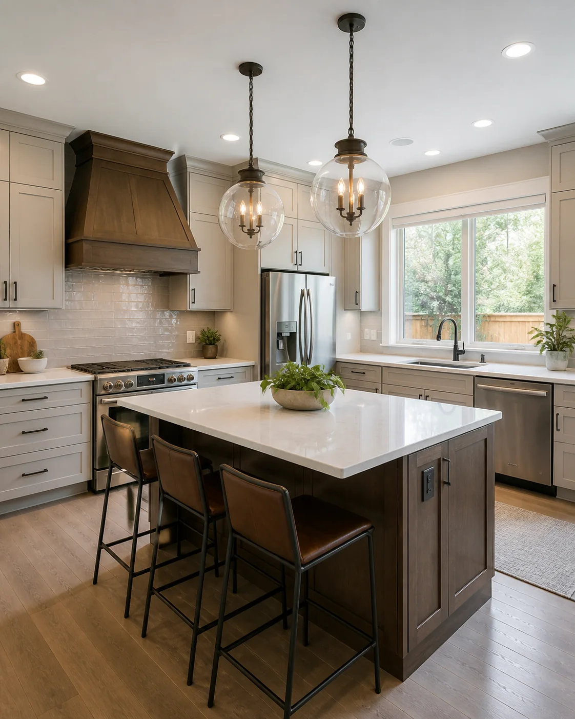 Finished Denver kitchen remodel with island and cabinetry
