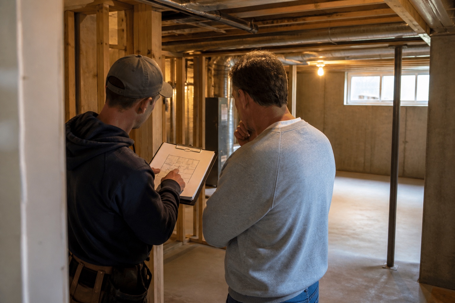 Denver basement finishing estimate plans and material selections