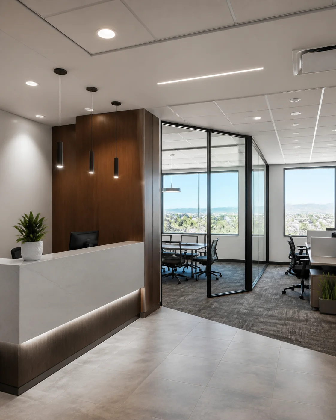 Finished Denver office suite ready for occupancy and turnover