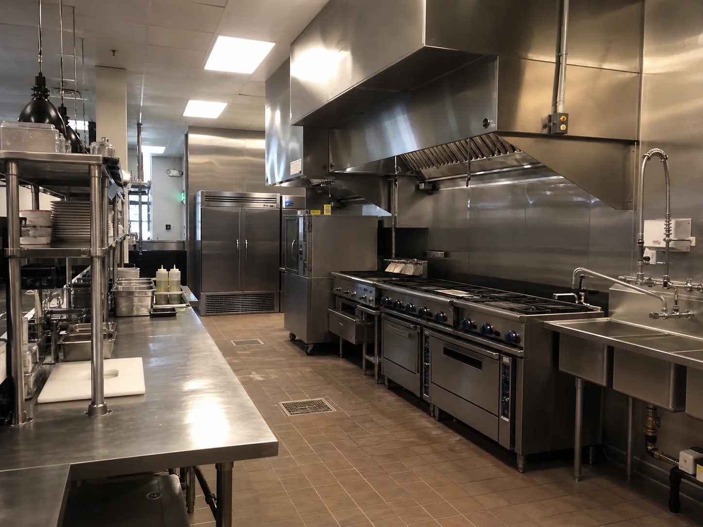 Finished Denver commercial restaurant kitchen and back-of-house utilities