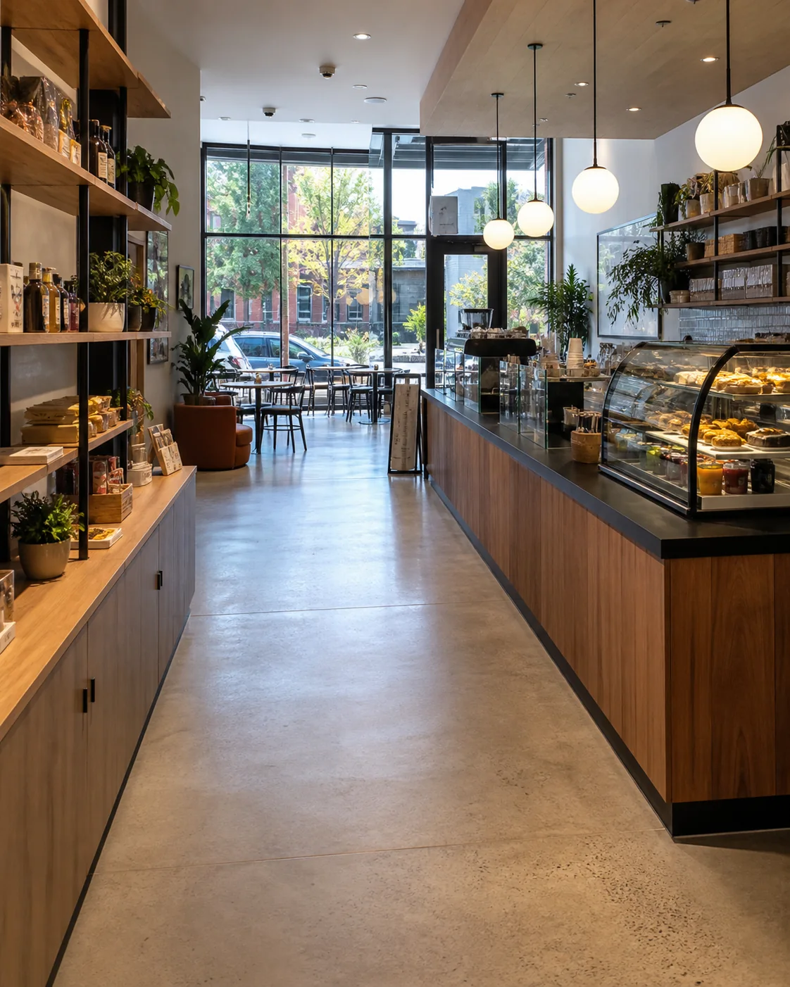 Finished Denver retail renovation with displays and checkout counter