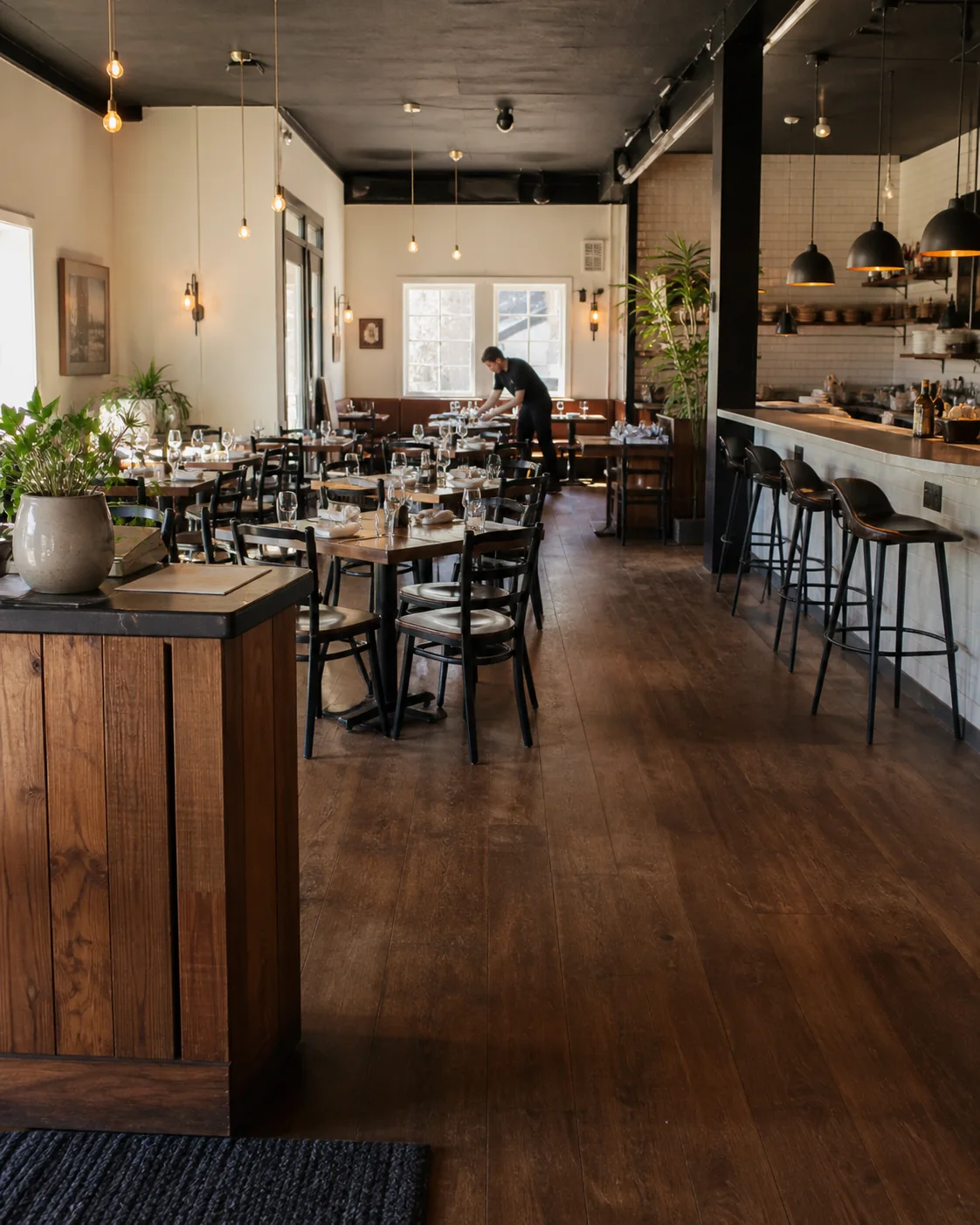 Finished Denver restaurant dining room ready for operations and turnover