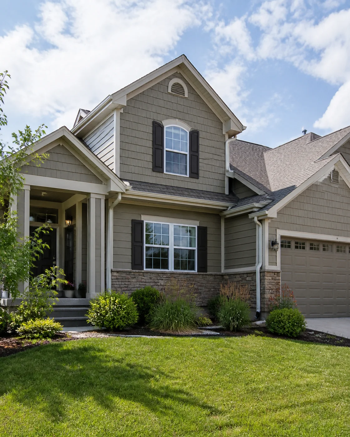 Finished Denver home exterior after roof, siding, window, and gutter restoration