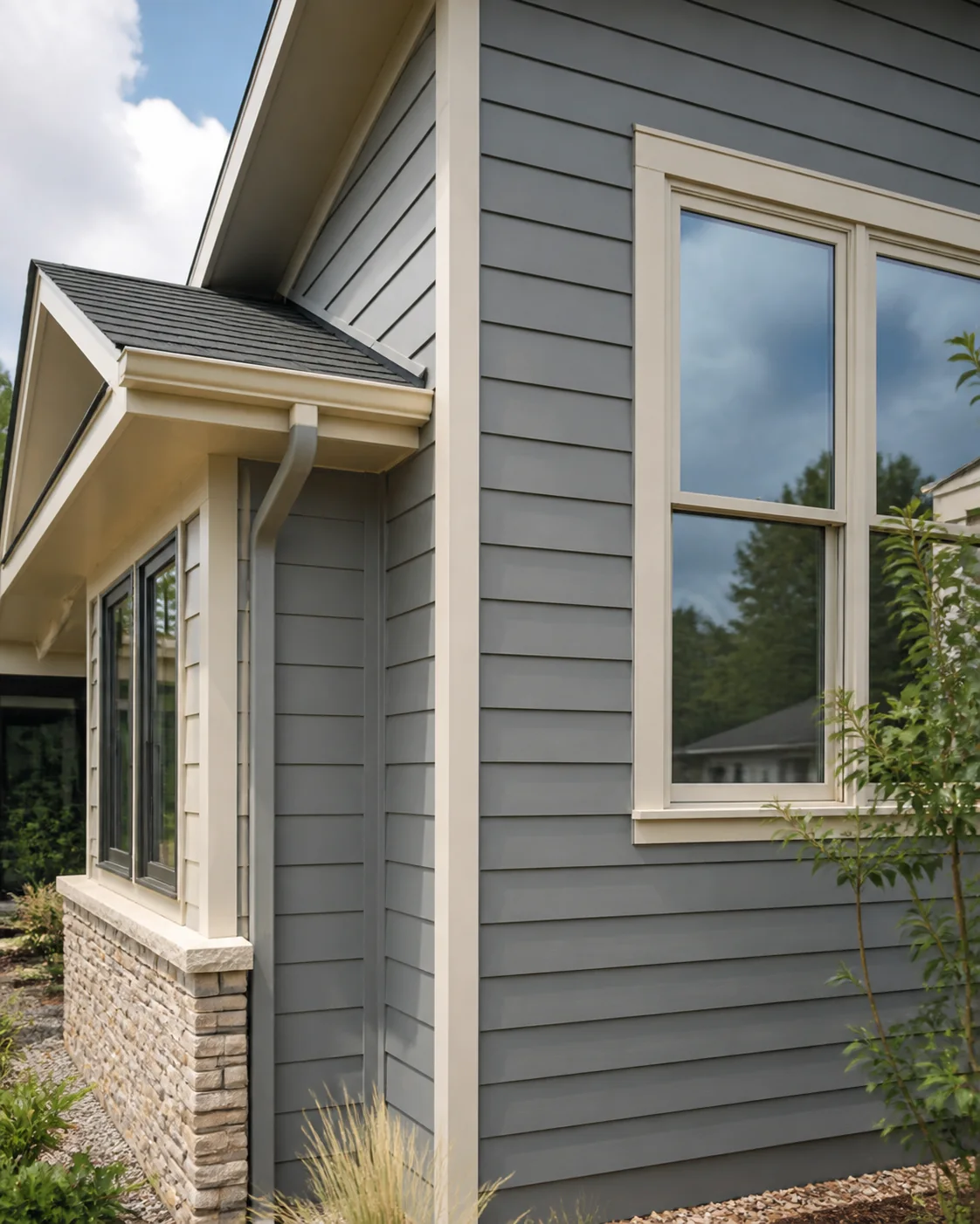 Finished Denver residential siding, corner trim, windows, and flashing